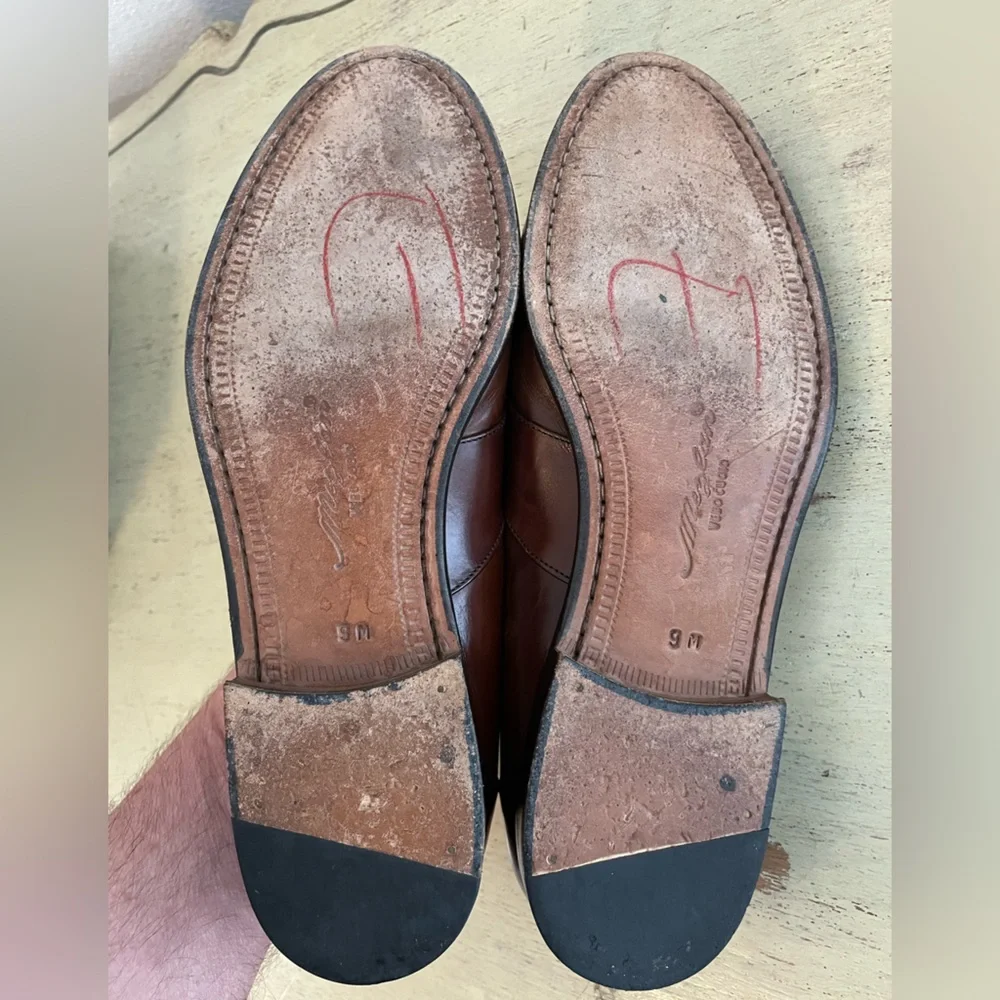 Mezlan Made in Spain Cable‎ Trim Leather LIVORNO Loafer in Brown Size 9 M